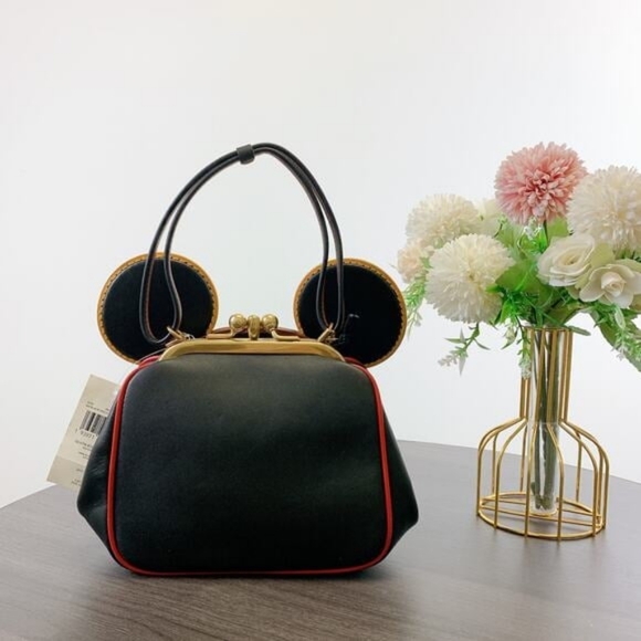 NWT COACH Disney Mickey Mouse X Keith Haring Kisslock Leather Bag Crossbody - Picture 1 of 12